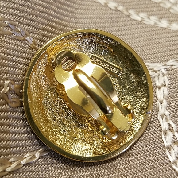 VTG PEARL & ENAMEL EARRINGS - Picture 5 of 6